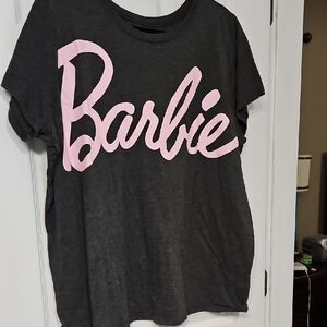 Barbie Graphic T-Shirt in Charcoal Gray and Pink